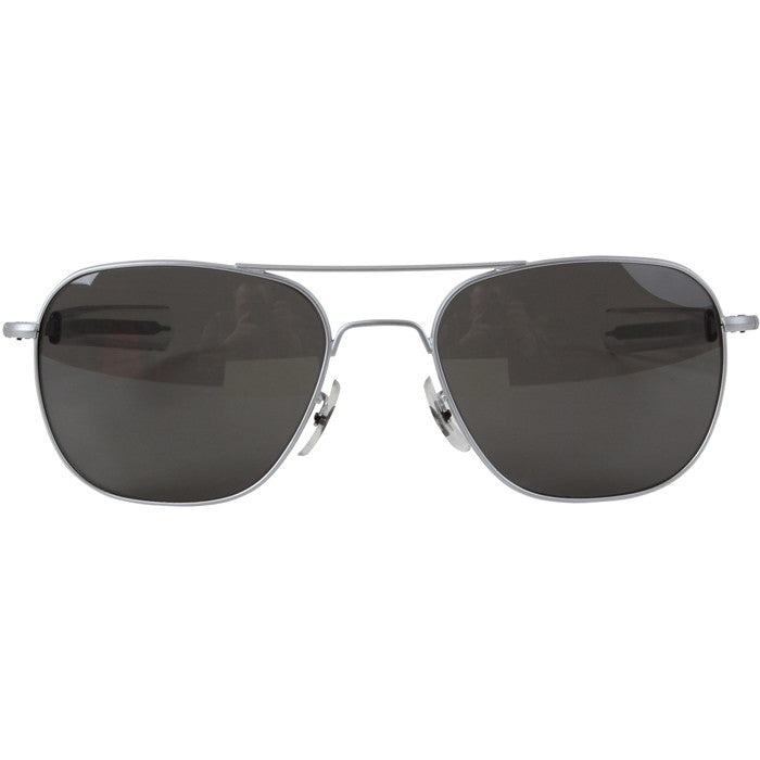 American Optical AO Eyewear Genuine GI Air Force Aviators - Matte Silver Pilots Sunglasses USA Made