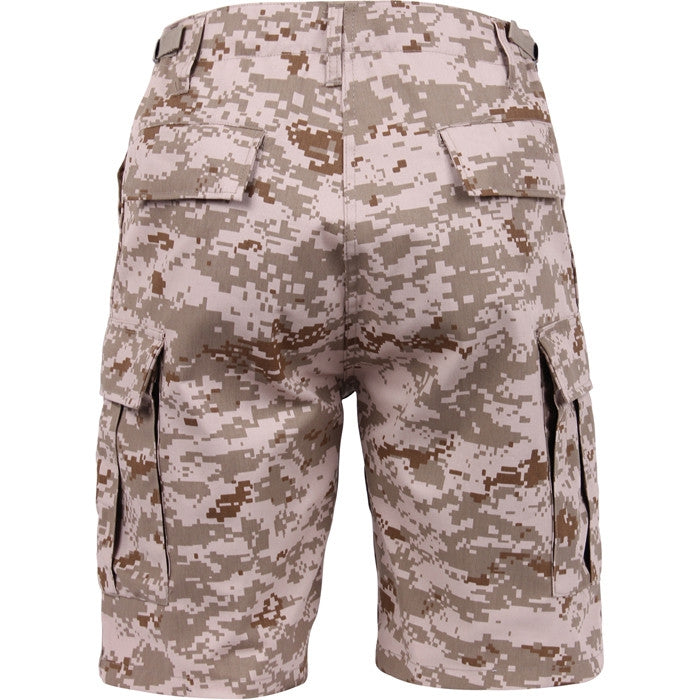 Digital Desert Camouflage - Tactical Cargo BDU Shorts - Polyester Cotton Twill - Button Fly