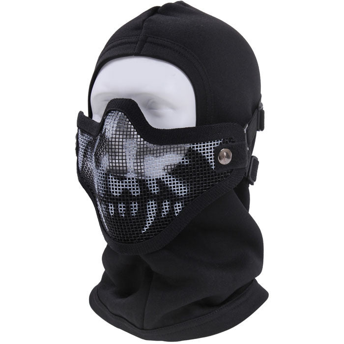 Bravo TacGear Black Skull- Tactical Lightweight Strike Steel Half Mask