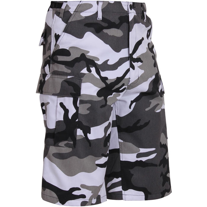 City Camo - Tactical Cargo Extra Long BDU Shorts - Polyester Cotton Twill - Zipper Fly