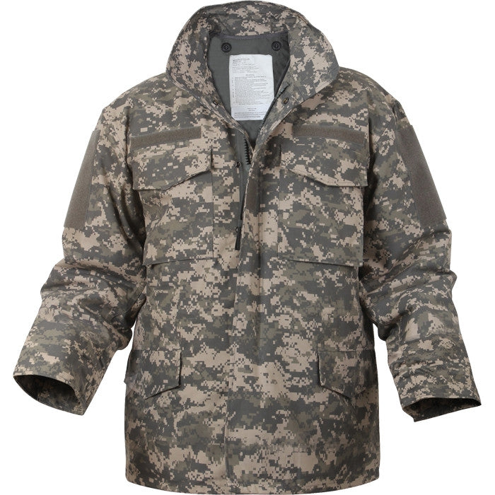 ACU Digital Camo - Tactical M-65 Field Jacket Army Coat M65 - Poly/Cotton Twill - with Removeable Liner