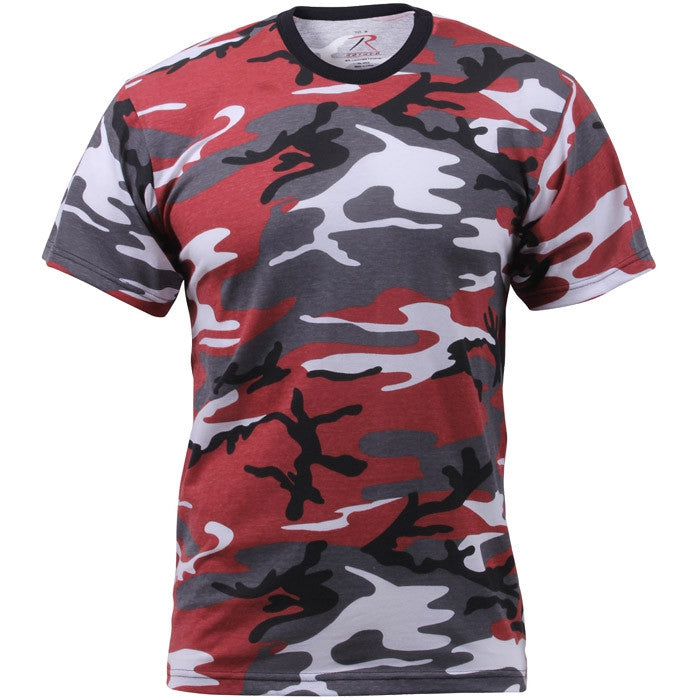 Red Camo - Tactical Short Sleeve T-Shirt, Poly/Cotton