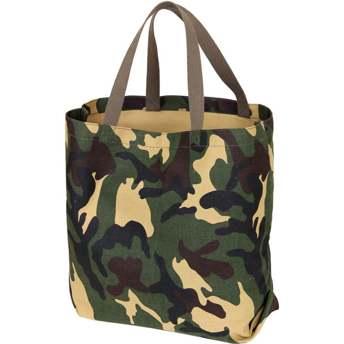 Woodland Camouflage - Heavyweight Cotton Canvas Tote Carry Bag