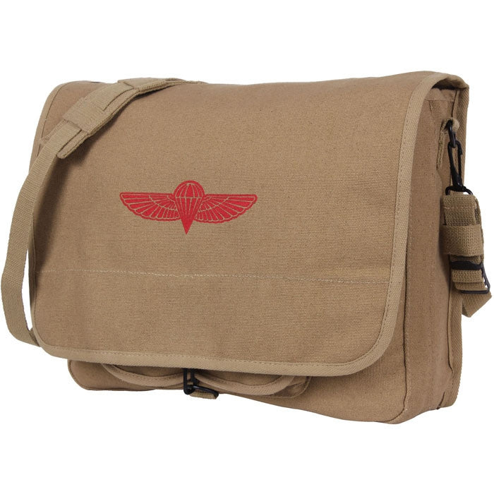 Khaki - Israeli Paratrooper Emblem Shoulder Messenger Bag