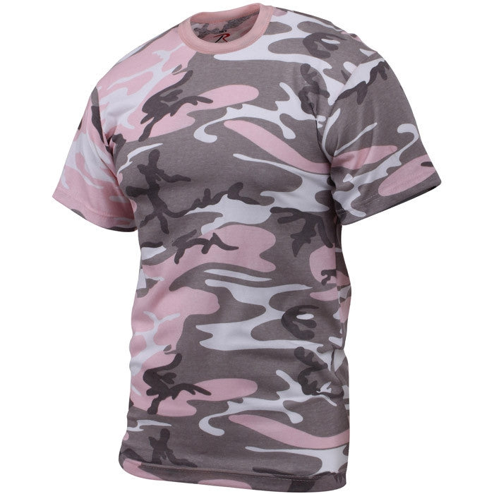 Subdued Pink Camo - Tactical Short Sleeve T-Shirt, Poly/Cotton