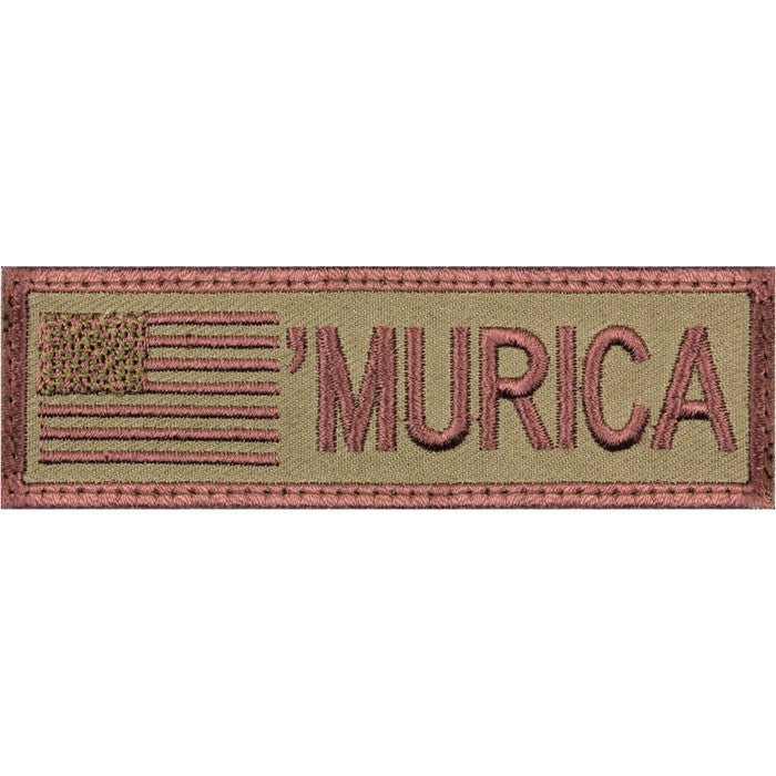 Subdued 'Murica American Flag Patch 4" x 1-1/8"
