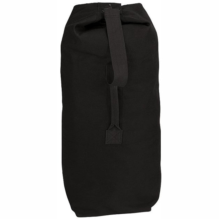 Black - Military Top Load Duffle Bag with Shoulder Strap 21 in. x 36 in. - Cotton Canvas