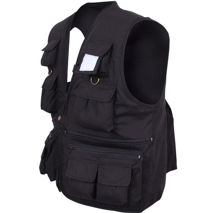 Black - Fishing and Travel Vest 17 Pockets