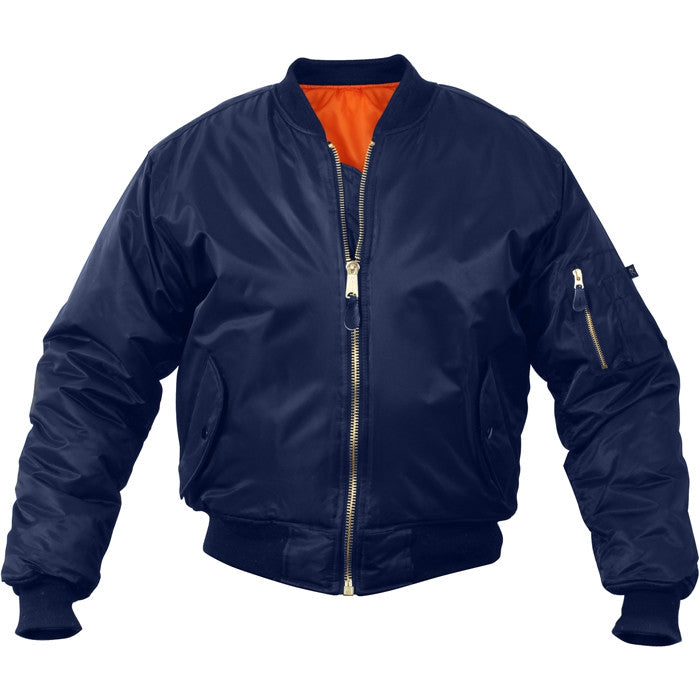 Navy Blue - Air Force MA-1 Flight Jacket Bomber US Military Style Reversible Coat