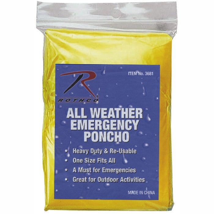 All Weather Emergency Poncho Pocket Size
