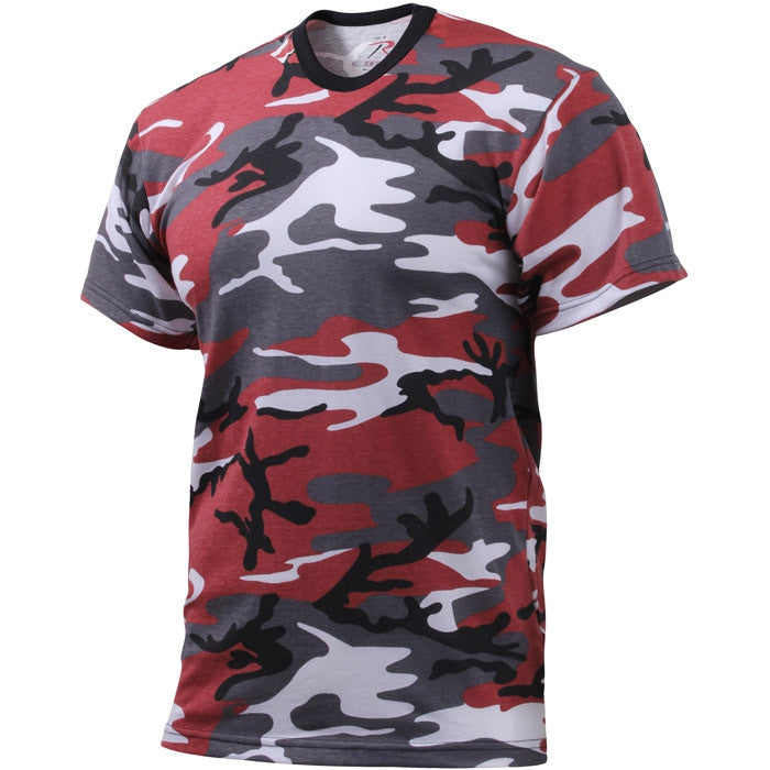 Red Camo - Tactical Short Sleeve T-Shirt, Poly/Cotton