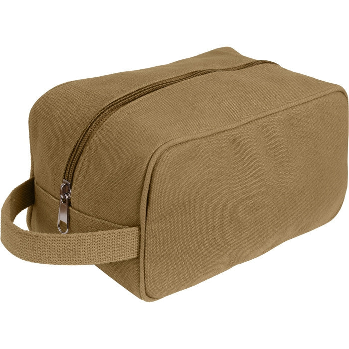 Coyote Brown - US Army Style Travel Kit Case - Cotton Canvas