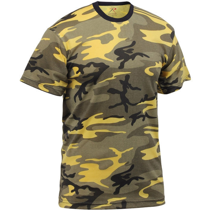 Stinger Yellow Camo - Tactical Short Sleeve T-Shirt, Poly/Cotton
