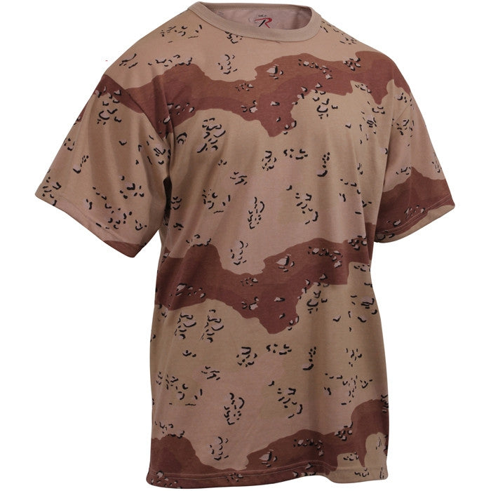 Desert 6 Color Chocolate Chip Camo - Tactical Short Sleeve T-Shirt, Poly/Cotton