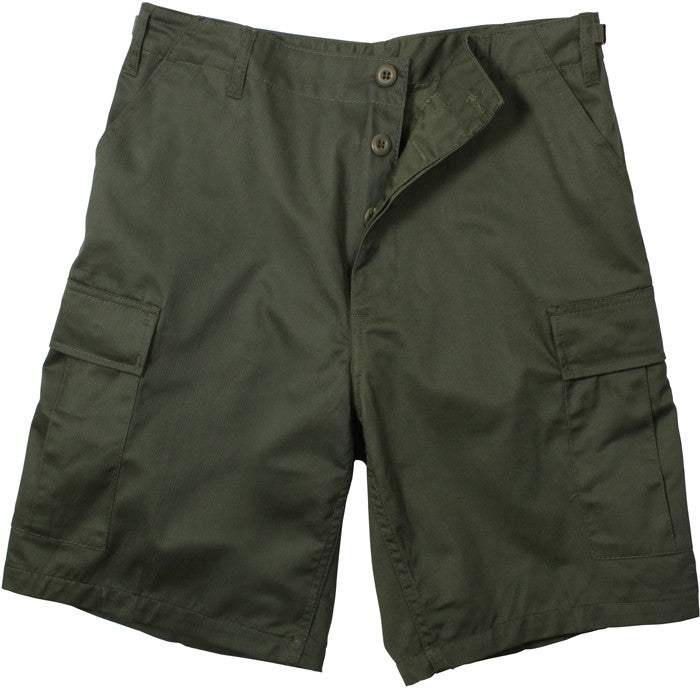 Olive Drab - Tactical Cargo BDU Shorts - Cotton Rip-Stop - Button Fly