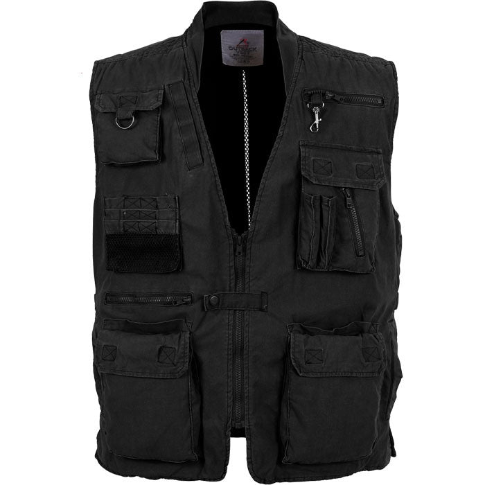Black - Deluxe Safari Outback Photo Journalists Vest
