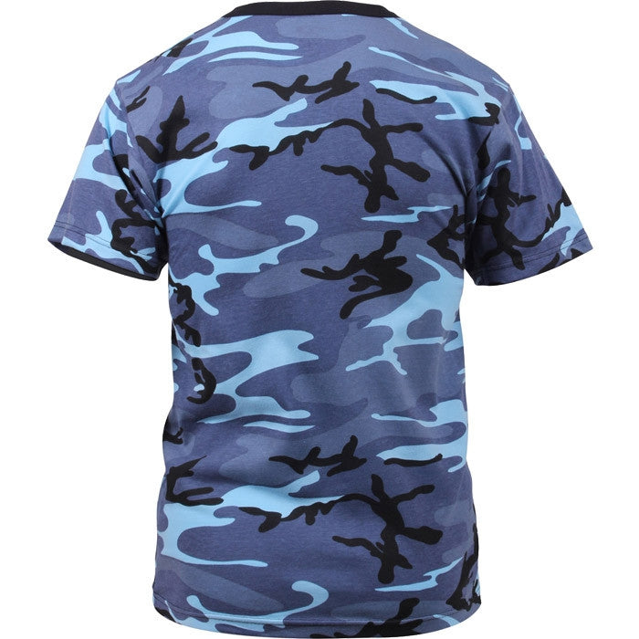 Sky Blue Camo - Tactical Short Sleeve T-Shirt, Poly/Cotton