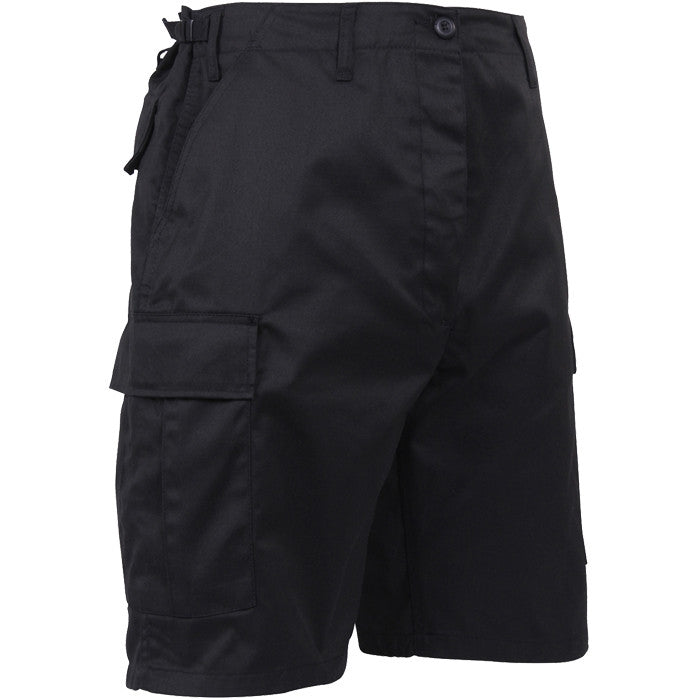 Black - Tactical Cargo BDU Shorts - Polyester Cotton Twill - Button Fly