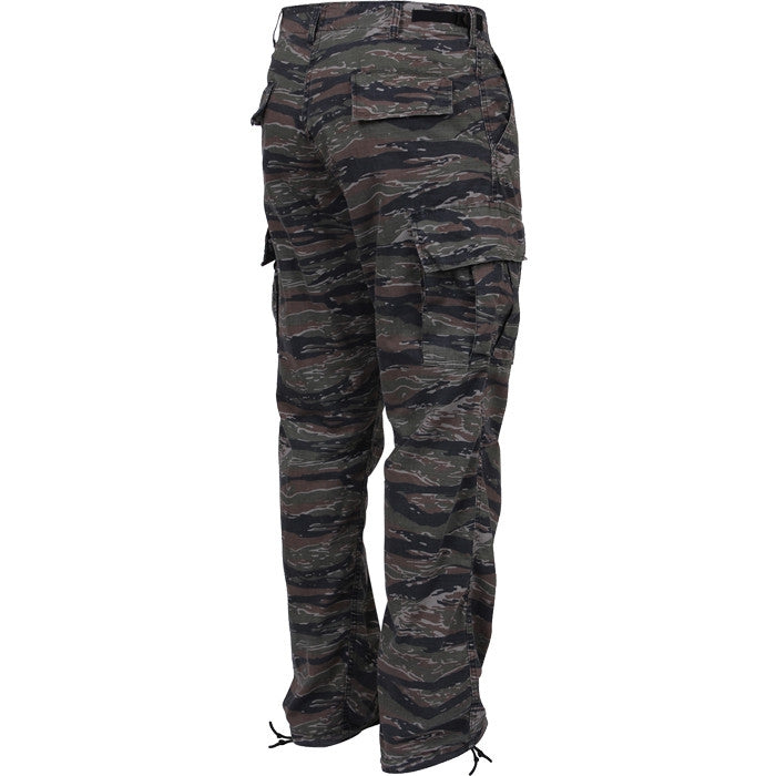 Tiger Stripe Camouflage - Tactical BDU Pants Cargo Fatigues - Poly/Cotton Twill - Button Fly