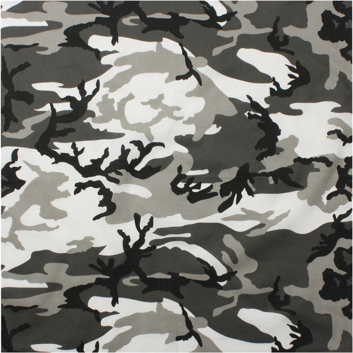 City Camouflage - Tactical Bandana, 100% Cotton, 22" x 22"