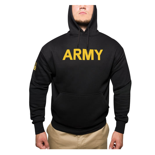 Black - Army Printed Pullover Hoodie