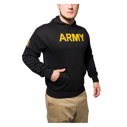 Black - Army Printed Pullover Hoodie