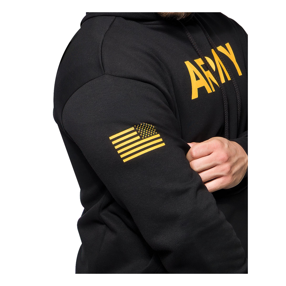 Black - Army Printed Pullover Hoodie