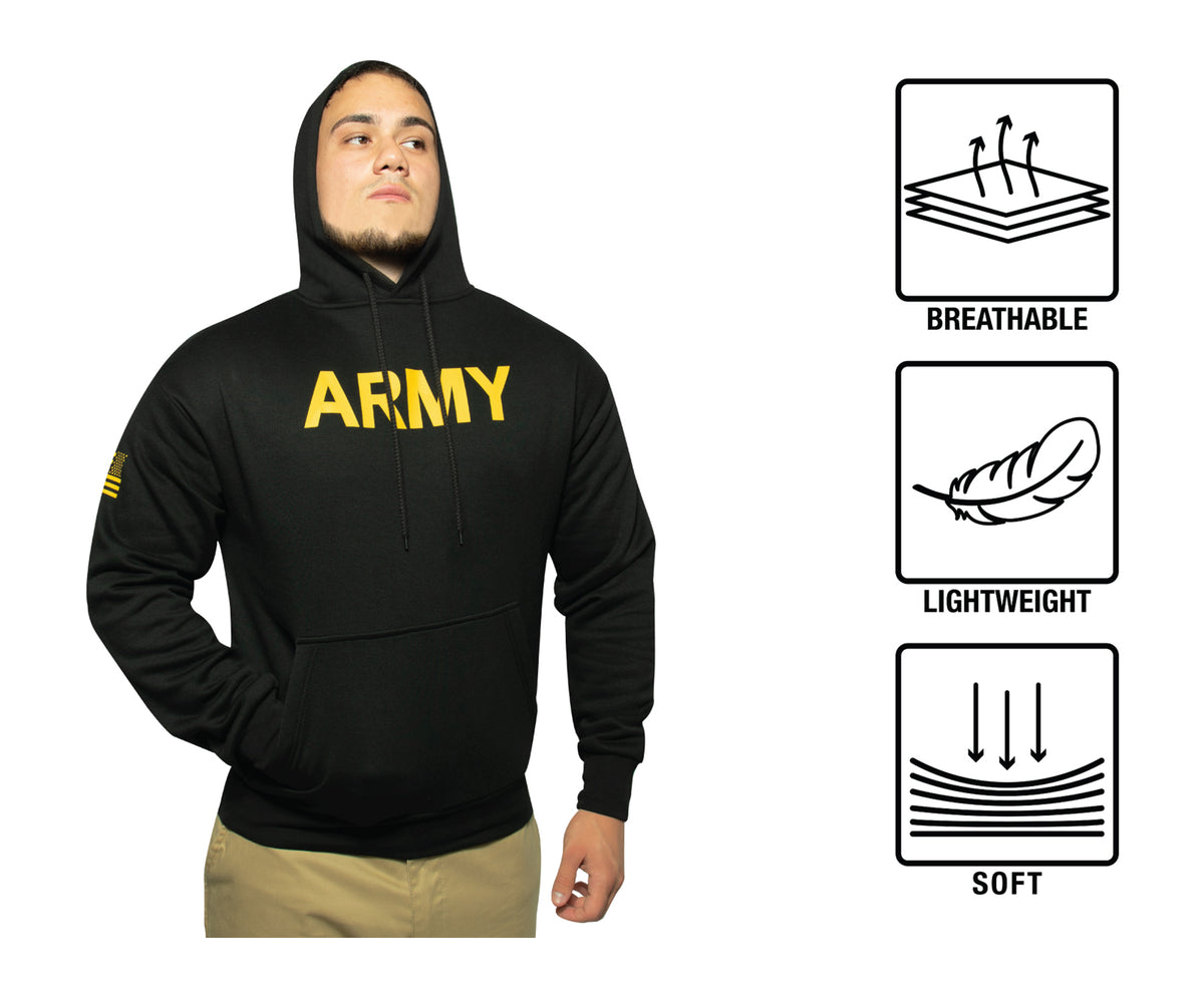 Black - Army Printed Pullover Hoodie