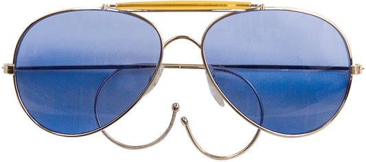 Blue Lenses - US Air Force Style Aviator Sunglasses with Case