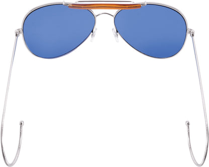 Blue Lenses - US Air Force Style Aviator Sunglasses with Case