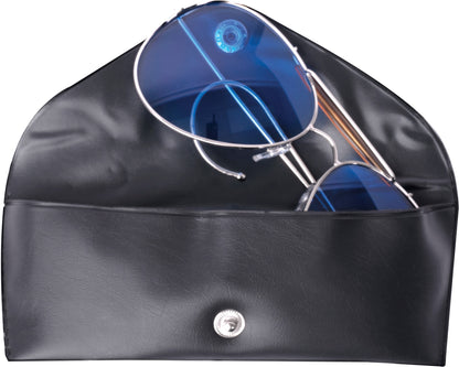 Blue Lenses - US Air Force Style Aviator Sunglasses with Case
