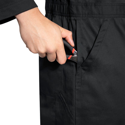 Black - Workwear Coveralls Contractor Mechanics Work Full Body Suit