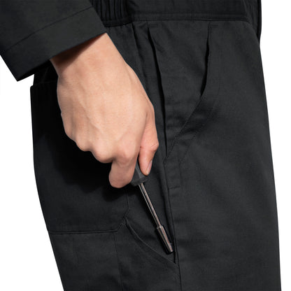 Black - Workwear Coveralls Contractor Mechanics Work Full Body Suit