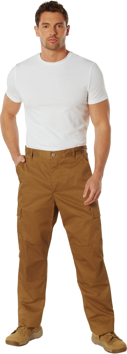Work Brown - Tactical BDU Pants Cargo Fatigues - Poly/Cotton Twill - Button Fly