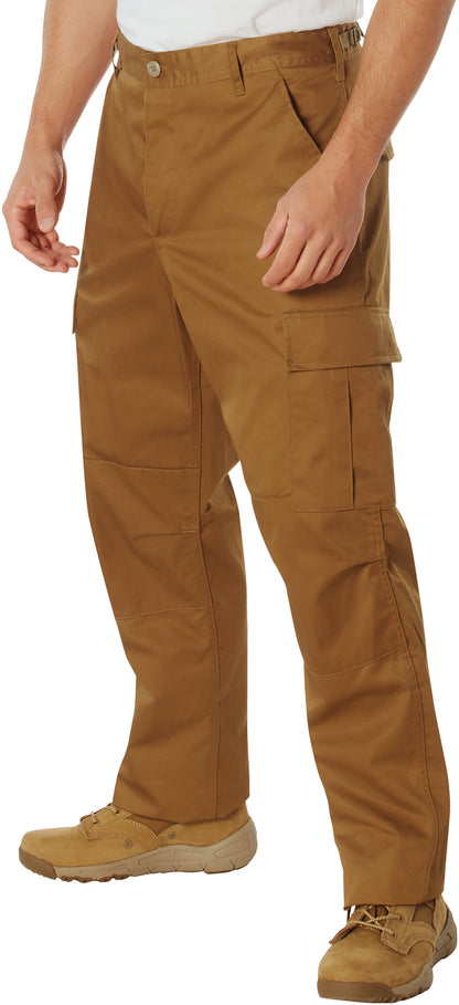 Work Brown - Tactical BDU Pants Cargo Fatigues - Poly/Cotton Twill - Button Fly