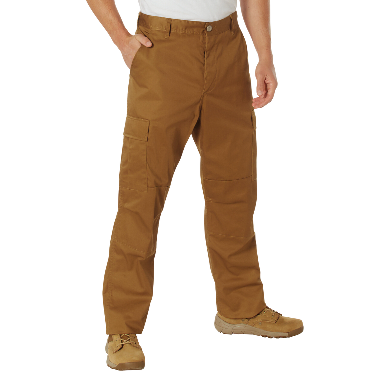 Work Brown - Tactical BDU Pants Cargo Fatigues - Poly/Cotton Twill - Button Fly