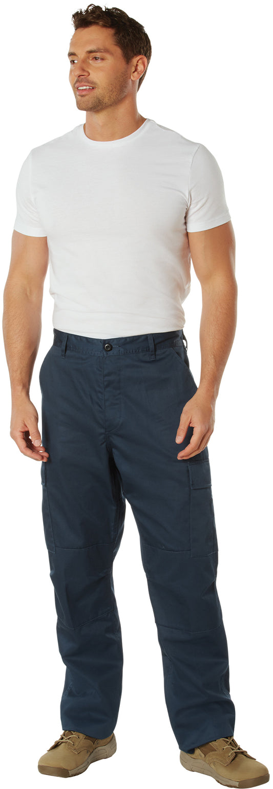 Cadet Blue - Tactical BDU Pants Cargo Fatigues - Poly/Cotton Twill - Button Fly