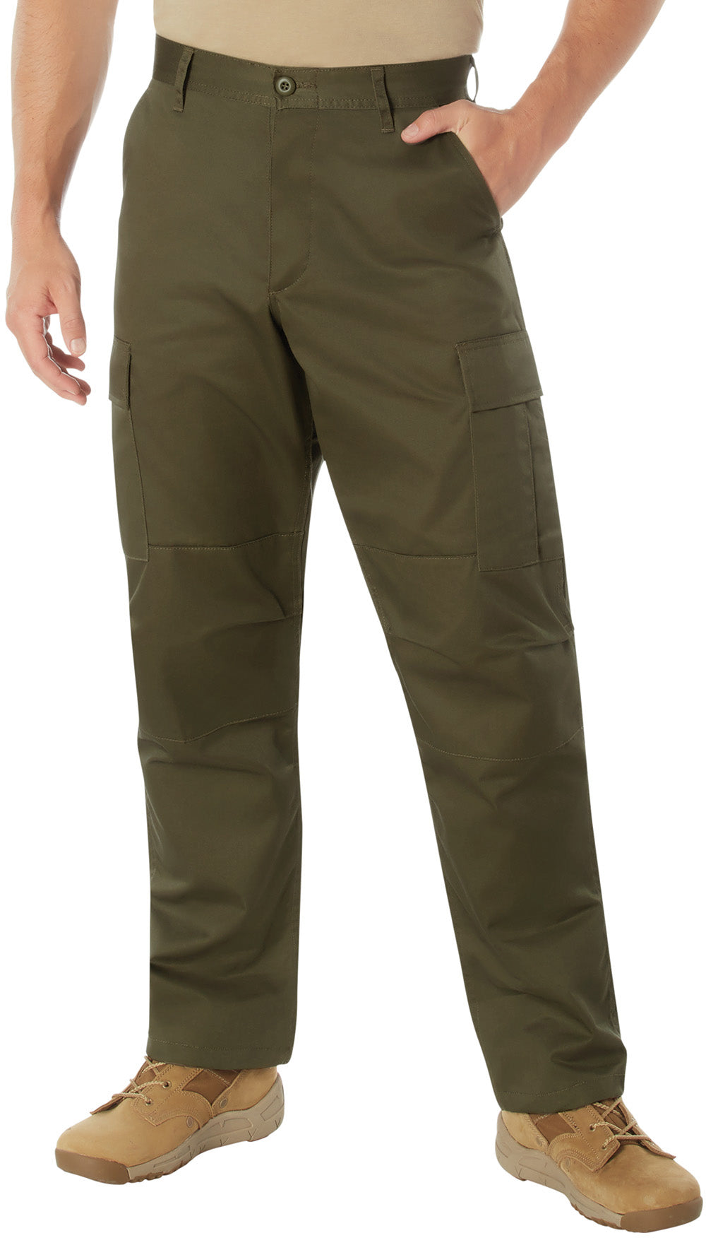 Ranger Green - Tactical BDU Pants Cargo Fatigues - Poly/Cotton Twill - Button Fly