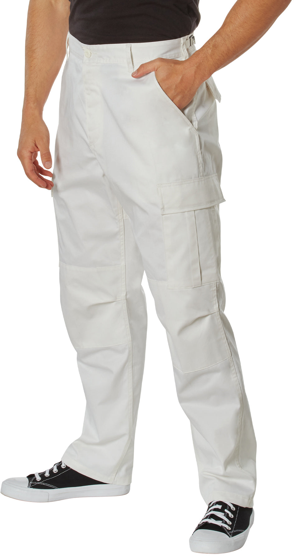 Off White - Tactical BDU Pants Cargo Fatigues - Poly/Cotton Twill - Button Fly