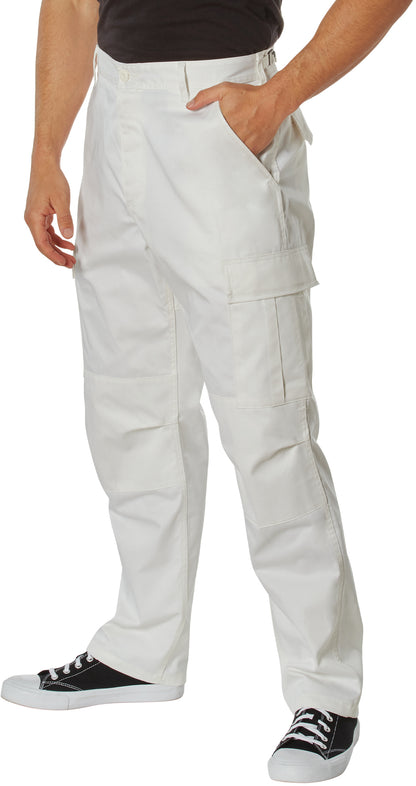 Off White - Tactical BDU Pants Cargo Fatigues - Poly/Cotton Twill - Button Fly