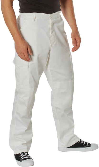 Off White - Tactical BDU Pants Cargo Fatigues - Poly/Cotton Twill - Button Fly
