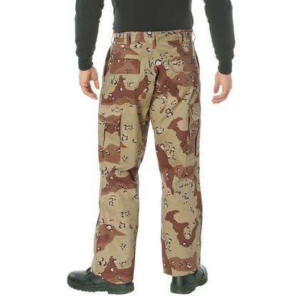Desert Camouflage Six-Color - Tactical BDU Pants Cargo Fatigues - Poly/Cotton - Zipper Fly - Relaxed Fit