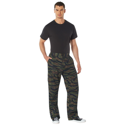 Tiger Stripe Camo - Tactical BDU Pants Cargo Fatigues - Poly/Cotton Twill - Zipper Fly