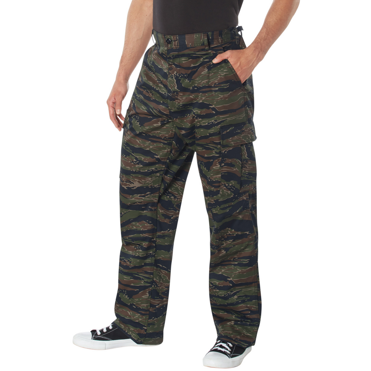Tiger Stripe Camo - Tactical BDU Pants Cargo Fatigues - Poly/Cotton Twill - Zipper Fly