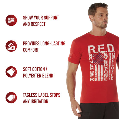 Red - Athletic Fit R.E.D. (Remember Everyone Deployed) T-Shirt