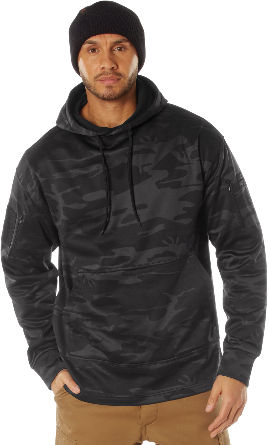 Midnight Black Camo - Concealed Carry Hoodie Sweatshirt - 100% Polyester