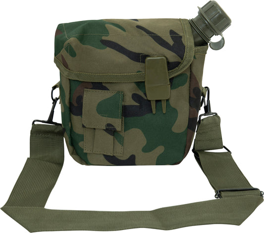 Woodland Camouflage - Military GI Style 2 Quart Bladder Canteen Cover