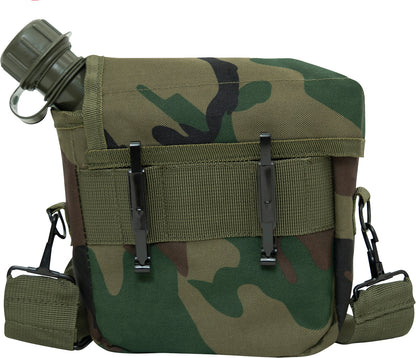 Woodland Camouflage - Military GI Style 2 Quart Bladder Canteen Cover