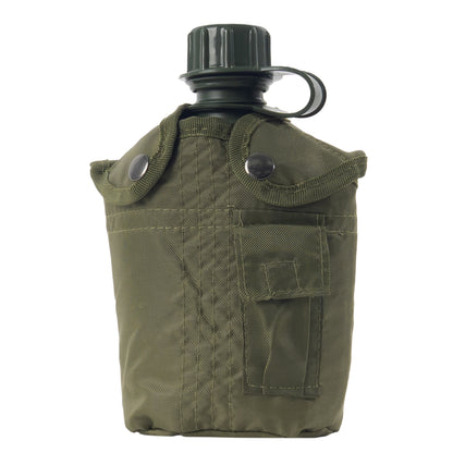 Olive Drab - Military GI Style 1 Quart Plastic Canteen with Cover