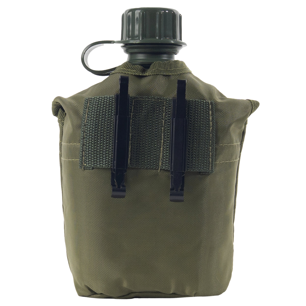 Olive Drab - Military GI Style 1 Quart Plastic Canteen with Cover